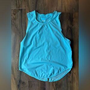 Zyia Aqua Blue Sleeveless Athletic Tank Mesh Back Workout Top Size XS